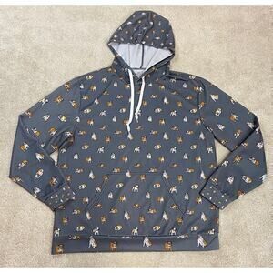 Unbranded Bulldog Graphic Hooded Pullover Sweatshirt Women's Size XXL